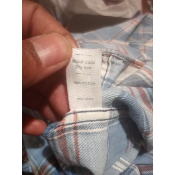 Marine Layer Plaid Button Shirt Men’s XL Blue Red 100% Cotton Button Down - Picture 8 of 11